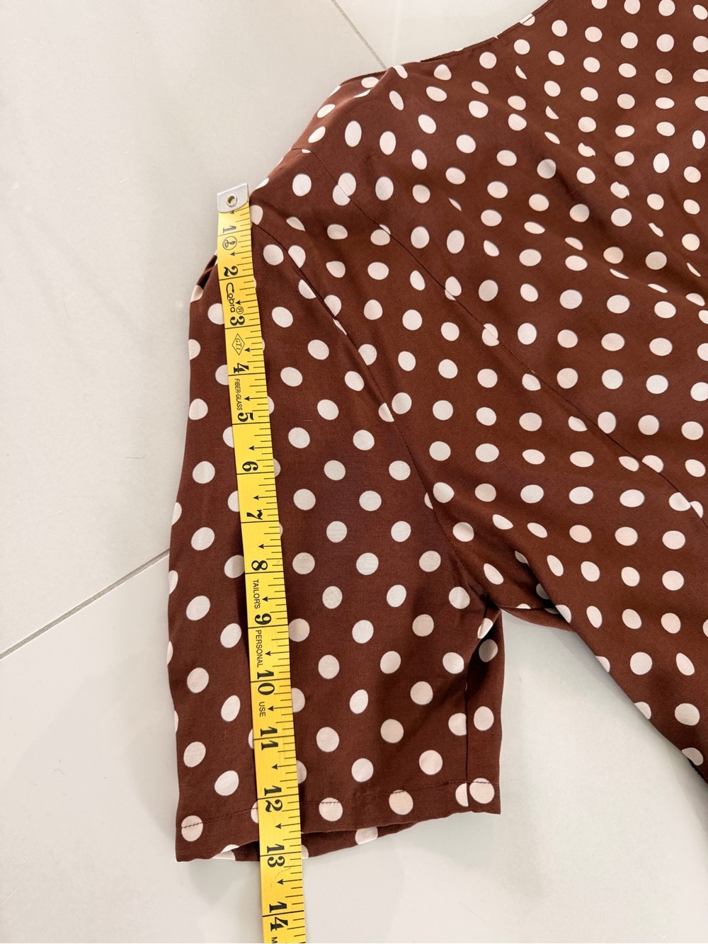 NEVER WORN**LPA Brown and White Polka Dot Wrap Midi Dress - Picture 12 of 13